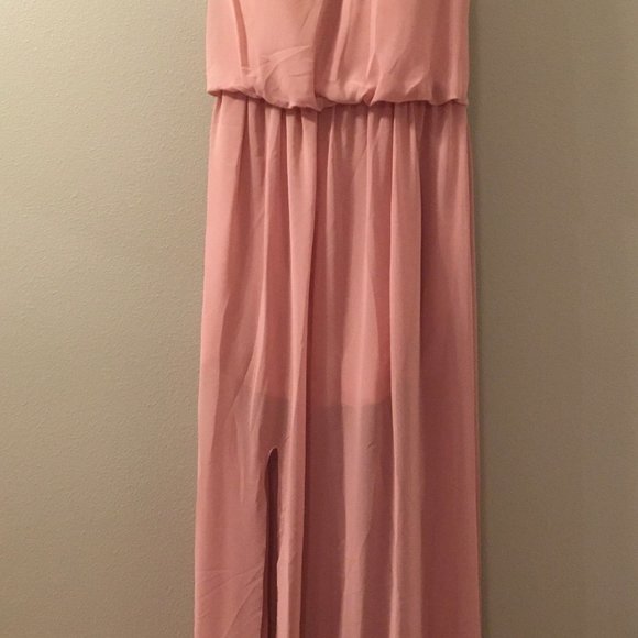 High Neck Chiffon Floor Length Gown - Picture 2 of 7